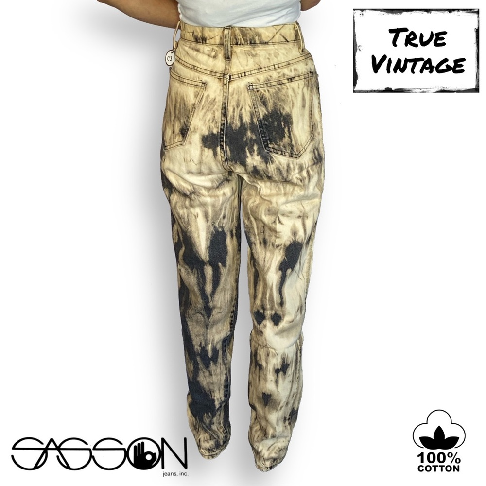 80’s High Waist Mom Jeans Custom Bleach Rework- C3